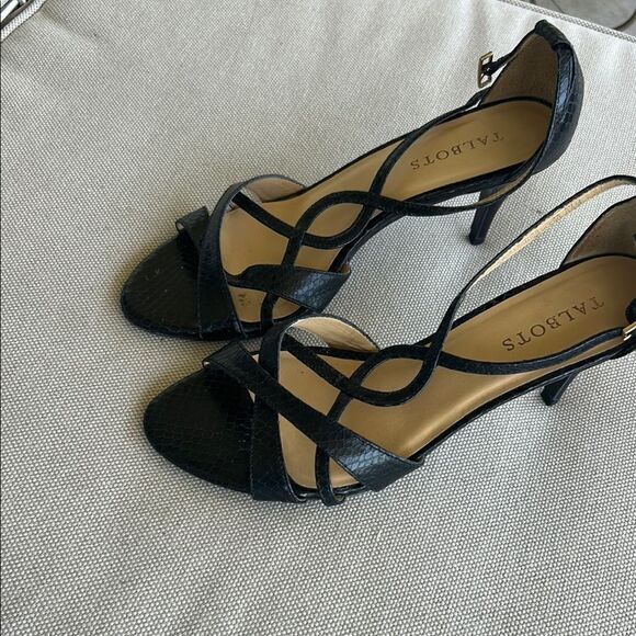 Talbots Black Strappy Women's Heels - Picture 1 of 4